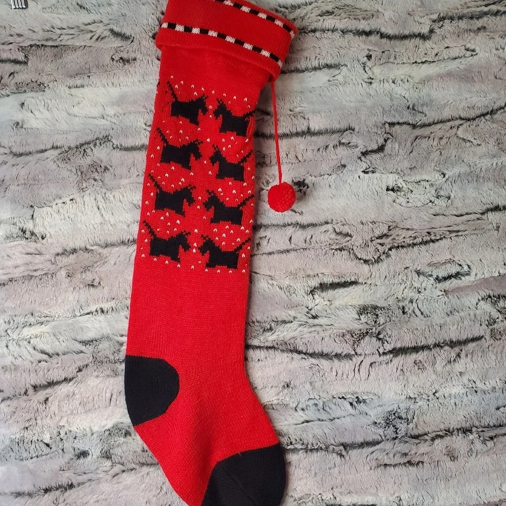 Vintage Scottie‎ Dog Terrier Christmas Stocking Knit Dept 56 1984 22